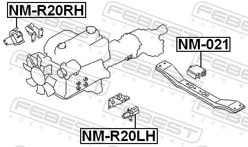 Handler.Part Engine mounting FEBEST NMR20RH 2