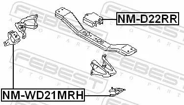 Handler.Part Engine mounting FEBEST NMWD21MRH 2