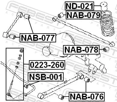 Handler.Part Stabiliser mounting FEBEST NSB001 2