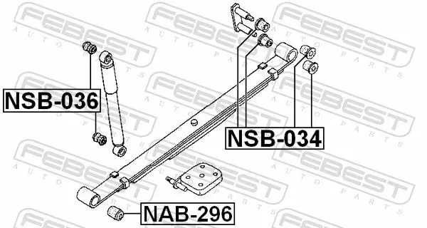 Handler.Part Spacer bush, shock absorber FEBEST NSB036 2