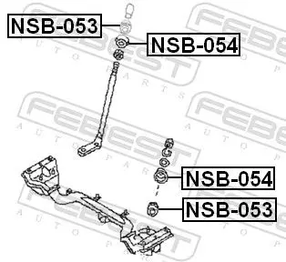 Handler.Part Control arm-/trailing arm bush FEBEST NSB053 2