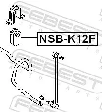 Handler.Part Stabiliser mounting FEBEST NSBK12F 2