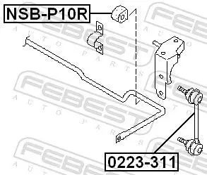 Handler.Part Stabiliser mounting FEBEST NSBP10R 2