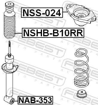 Handler.Part Protective cap/bellow, shock absorber FEBEST NSHBB10RR 2