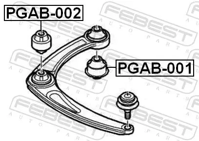 Handler.Part Control arm-/trailing arm bush FEBEST PGAB002 2