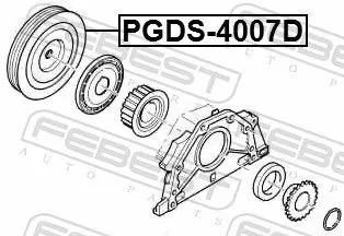 Handler.Part Belt pulley, crankshaft FEBEST PGDS4007D 2