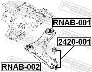 Handler.Part Control arm-/trailing arm bush FEBEST RNAB002 2