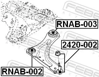 Handler.Part Control arm-/trailing arm bush FEBEST RNAB003 2