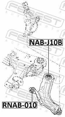 Handler.Part Control arm-/trailing arm bush FEBEST RNAB010 2