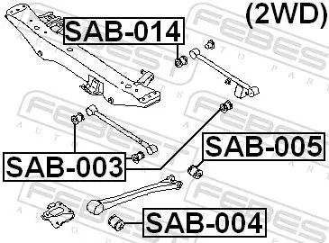 Handler.Part Control arm-/trailing arm bush FEBEST SAB004 2