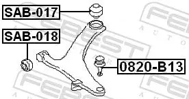 Handler.Part Control arm-/trailing arm bush FEBEST SAB017 2