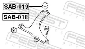 Handler.Part Control arm-/trailing arm bush FEBEST SAB019 2