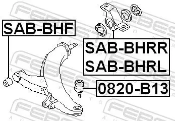 Handler.Part Control arm-/trailing arm bush FEBEST SABBHF 2