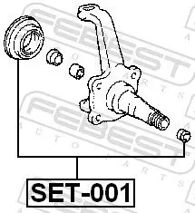 Handler.Part Repair kit, stub axle FEBEST SET001 2