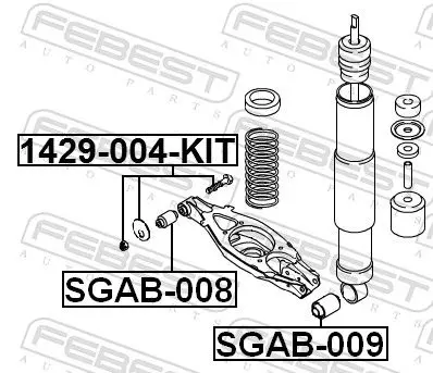 Handler.Part Control arm-/trailing arm bush FEBEST SGAB008 2