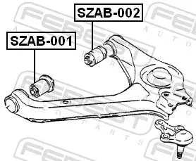 Handler.Part Control arm-/trailing arm bush FEBEST SZAB001 2