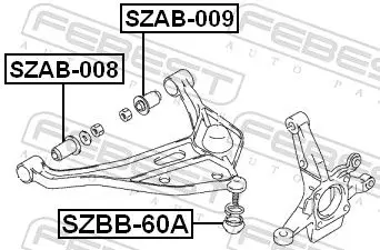 Handler.Part Control arm-/trailing arm bush FEBEST SZAB008 2