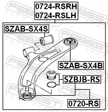 Handler.Part Control arm-/trailing arm bush FEBEST SZABSX4B 2