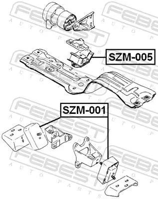 Handler.Part Engine mounting FEBEST SZM001 2