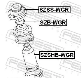 Handler.Part Protective cap/bellow, shock absorber FEBEST SZSHBWGR 2