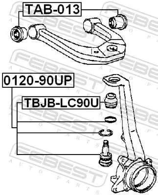 Handler.Part Control arm-/trailing arm bush FEBEST TAB013 2