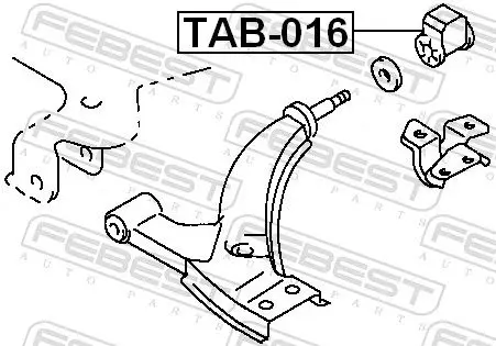 Handler.Part Control arm-/trailing arm bush FEBEST TAB016 2