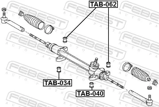 Handler.Part Mounting, steering gear FEBEST TAB062 2