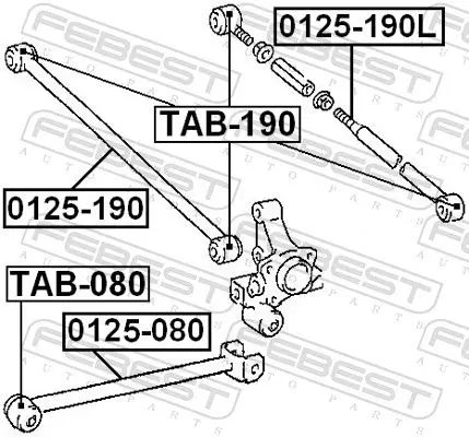 Handler.Part Control arm-/trailing arm bush FEBEST TAB080 2