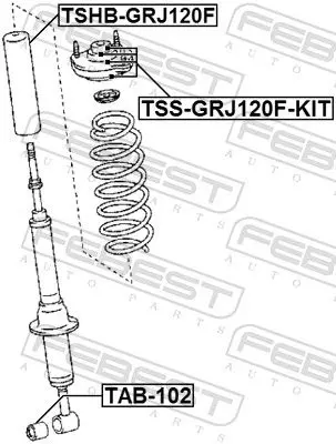 Handler.Part Spacer bush, shock absorber FEBEST TAB102 2