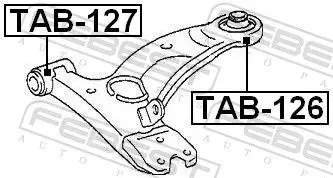 Handler.Part Control arm-/trailing arm bush FEBEST TAB126 2