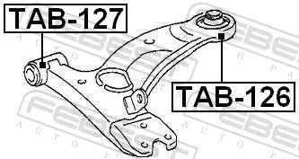 Handler.Part Control arm-/trailing arm bush FEBEST TAB127 2