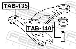 Handler.Part Control arm-/trailing arm bush FEBEST TAB140 2