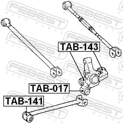 Handler.Part Control arm-/trailing arm bush FEBEST TAB141 2