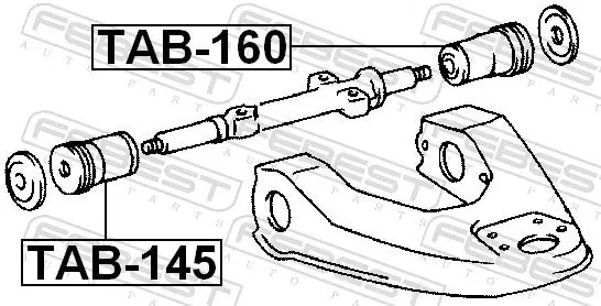 Handler.Part Control arm-/trailing arm bush FEBEST TAB160 2