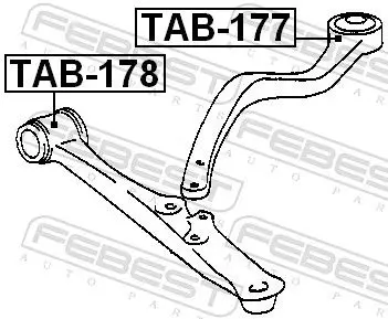 Handler.Part Control arm-/trailing arm bush FEBEST TAB178 2