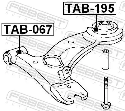 Handler.Part Control arm-/trailing arm bush FEBEST TAB195 2