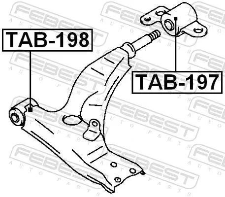 Handler.Part Control arm-/trailing arm bush FEBEST TAB198 2