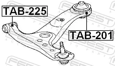 Handler.Part Control arm-/trailing arm bush FEBEST TAB225 2