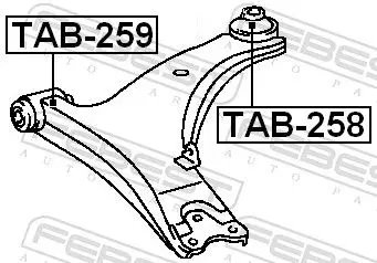 Handler.Part Control arm-/trailing arm bush FEBEST TAB258 2