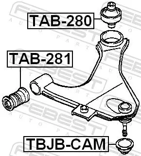 Handler.Part Control arm-/trailing arm bush FEBEST TAB280 2