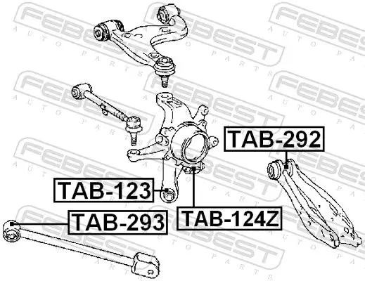 Handler.Part Control arm-/trailing arm bush FEBEST TAB292 2