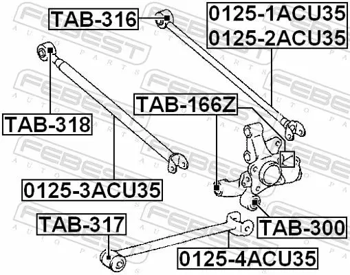 Handler.Part Control arm-/trailing arm bush FEBEST TAB316 2