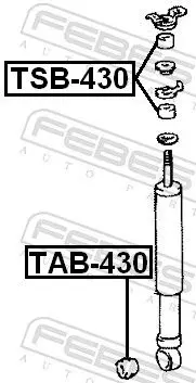 Handler.Part Bush, shock absorber FEBEST TAB430 2