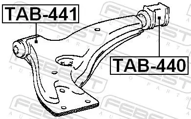 Handler.Part Control arm-/trailing arm bush FEBEST TAB441 2