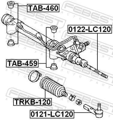 Handler.Part Mounting, steering gear FEBEST TAB459 2