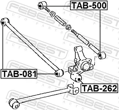 Handler.Part Control arm-/trailing arm bush FEBEST TAB500 2