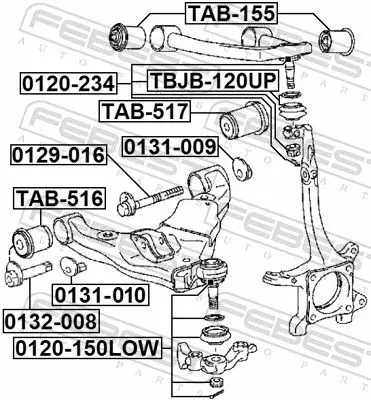 Handler.Part Control arm-/trailing arm bush FEBEST TAB517 2