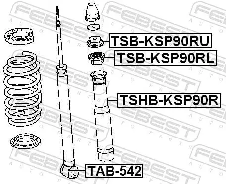 Handler.Part Bush, shock absorber FEBEST TAB542 2