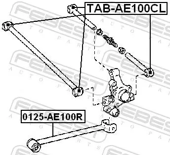 Handler.Part Control arm-/trailing arm bush FEBEST TABAE100CL 2