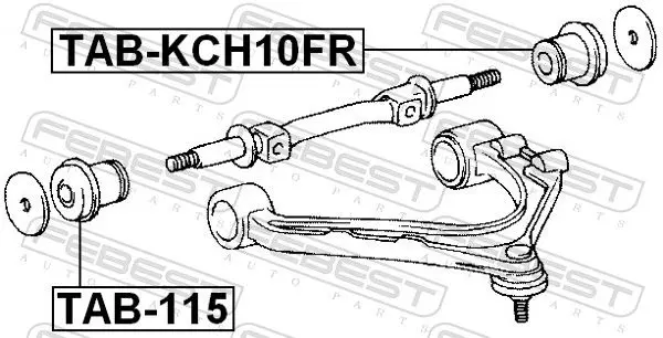 Handler.Part Control arm-/trailing arm bush FEBEST TABKCH10FR 2